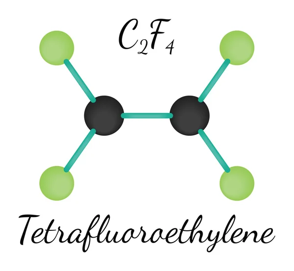 C2F4 molécula de tetrafluoroetileno — Vector de stock