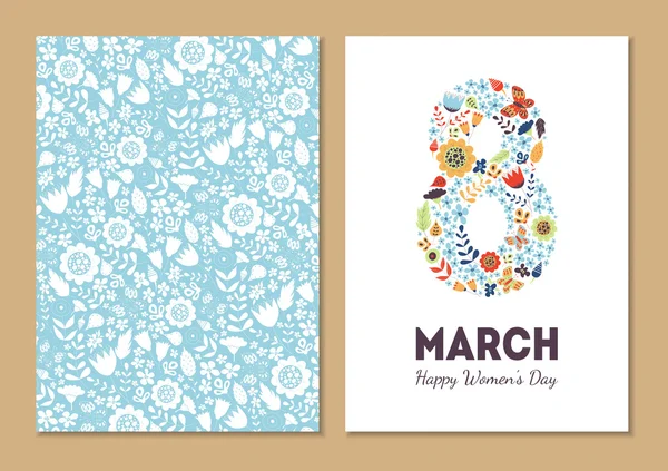 8 Mart şirin vintage çiçek tatil kartları