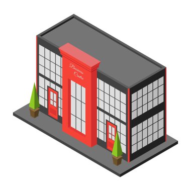 İzometrik şehir kurma iş merkezinin veya alışveriş merkezi.