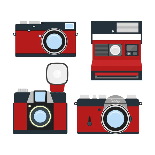 Retro camera icons set — Stockvector