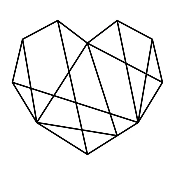 Forma Geométrica Coração Ilustração Vetorial Design Logotipo Coração Poligonal Símbolo — Vetor de Stock