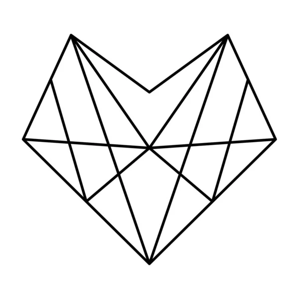 Geometryczny Kształt Serca Ilustracja Wektorowa Poligonalnego Projektu Logo Serca Symbol — Wektor stockowy