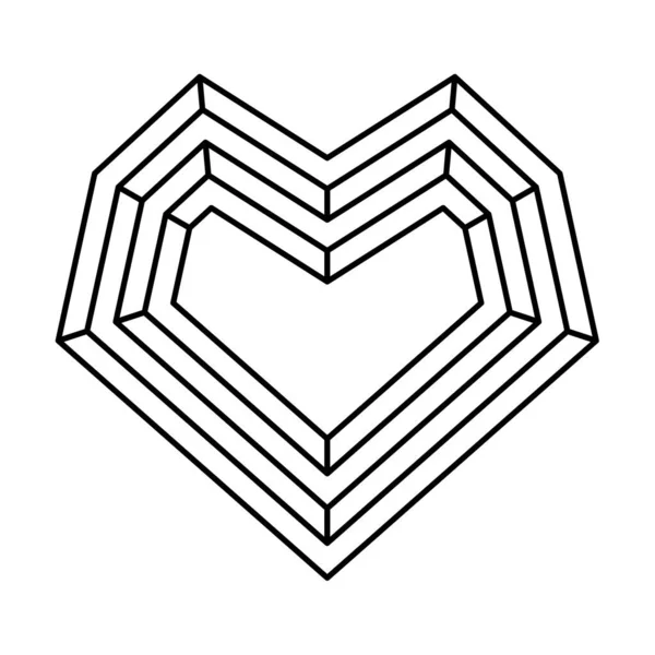 Forma Geométrica Del Corazón Ilustración Vectorial Diseño Del Logotipo Del — Archivo Imágenes Vectoriales