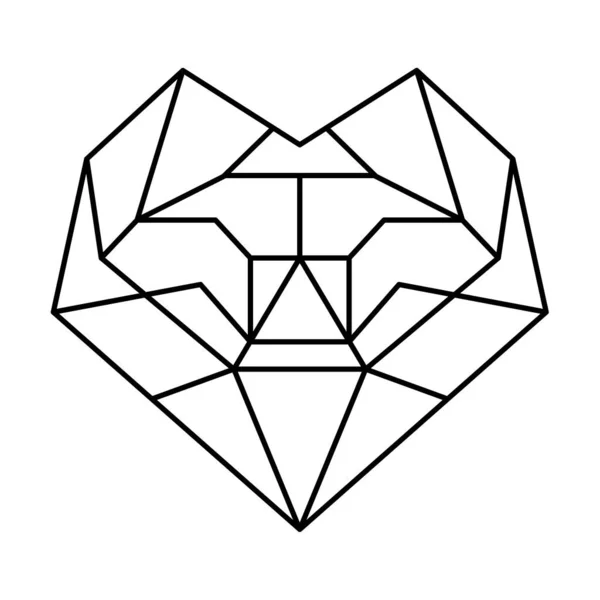 Forma Geométrica Del Corazón Ilustración Vectorial Del Diseño Del Logotipo — Archivo Imágenes Vectoriales