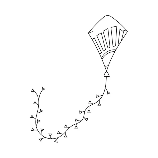 Handgezeichnete Doodle Vektor Illustration Des Fliegenden Drachens Freihändige Skizze Von — Stockvektor