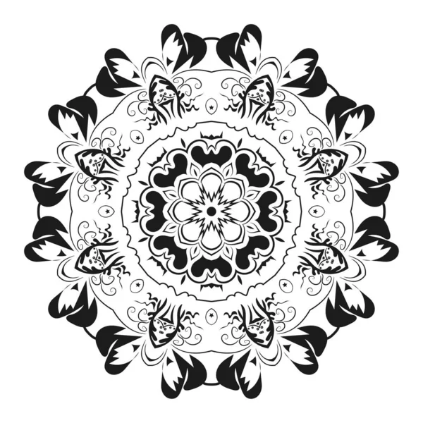 Elemento Design Mandala Ornamento Redondo Simétrico Fundo Abstrato Rabiscos Bom — Vetor de Stock