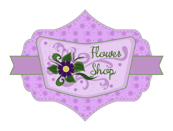 Flower shop label — Stock Vector