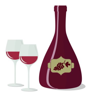 Şişe ve iki bardak şarap