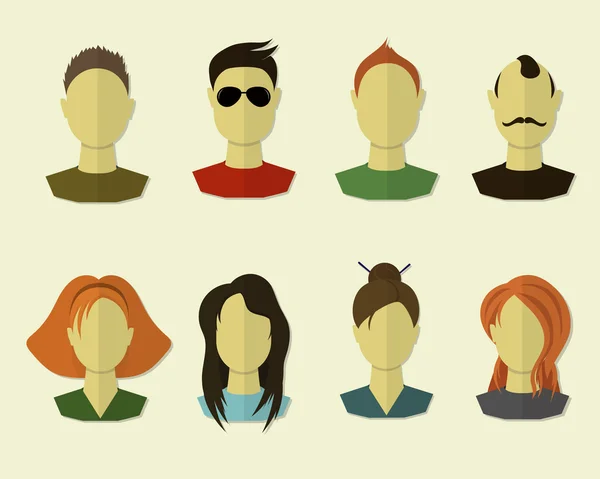 Portreler, düz modern tarzı simgeleri