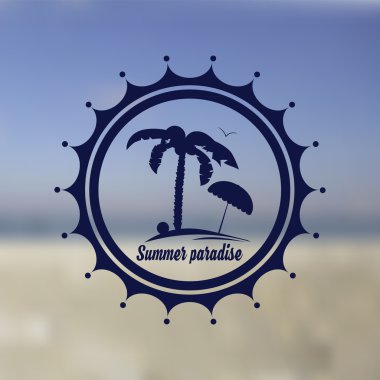 Yaz plaj, yaz cennet, dinlenme, yer logo otel.