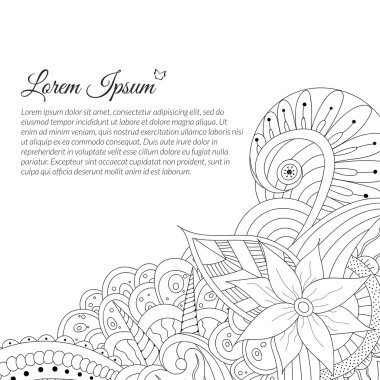 El çekilmiş zentangle köşe.