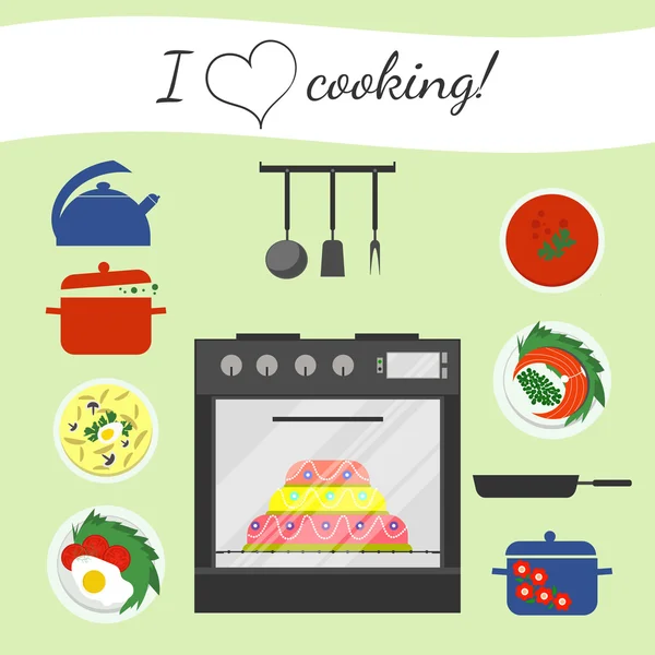 Düz soba ve bazı mutfak eşyaları