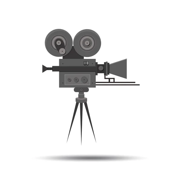 Düz detaylı profesyonel retro film film kamera