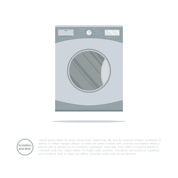 Flat home washing machine isolated on white — Stock Vector