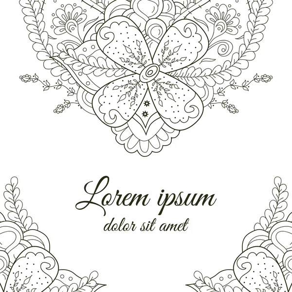 Şirin el çekilmiş siyah beyaz doodle köşe arka plan dekorasyon için.