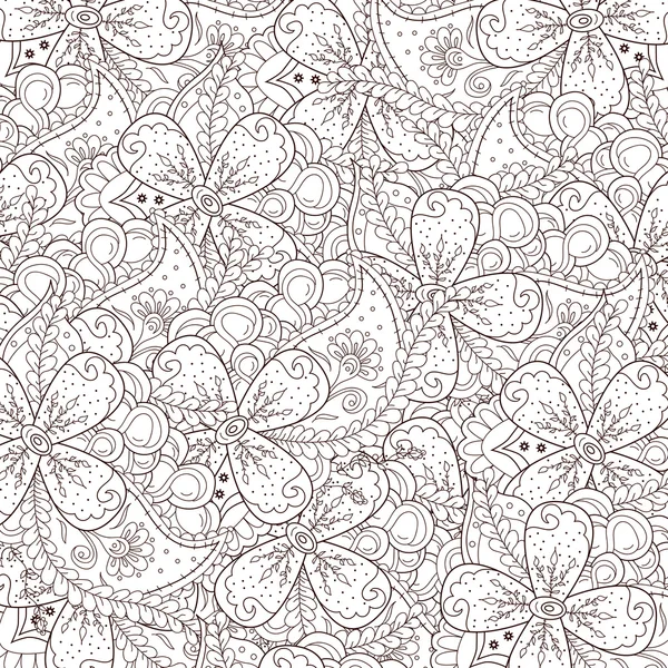 Abstract zentangle background with flowers and paisley. — Stock Vector