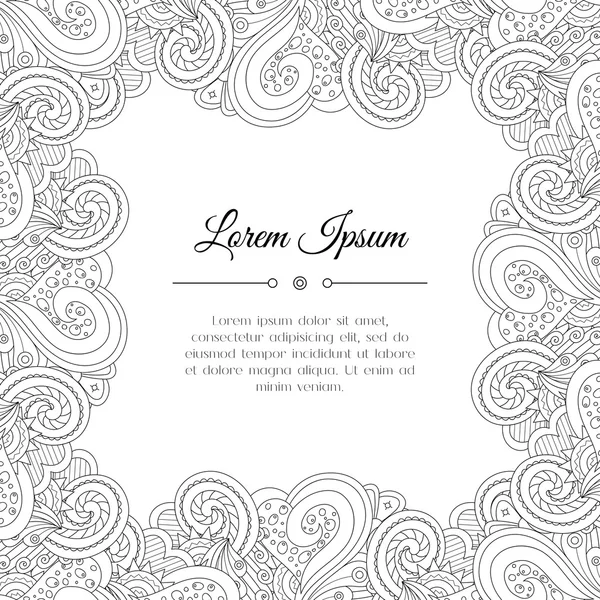 Soyut aşiret zentangle çerçeve çiçek