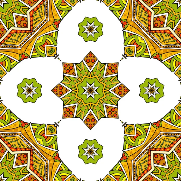 Seamless pattern with oriental mandala — Stock Vector