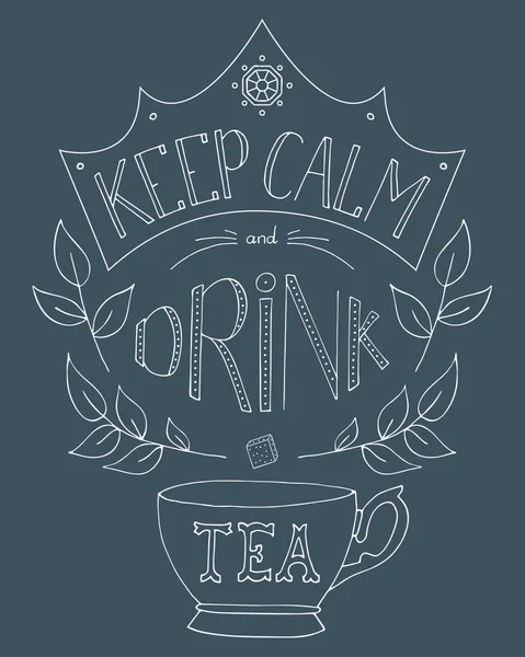 Çizilmiş tutmak sakin el ve çay içmek