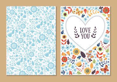 Şirin vintage çiçek kartları seti