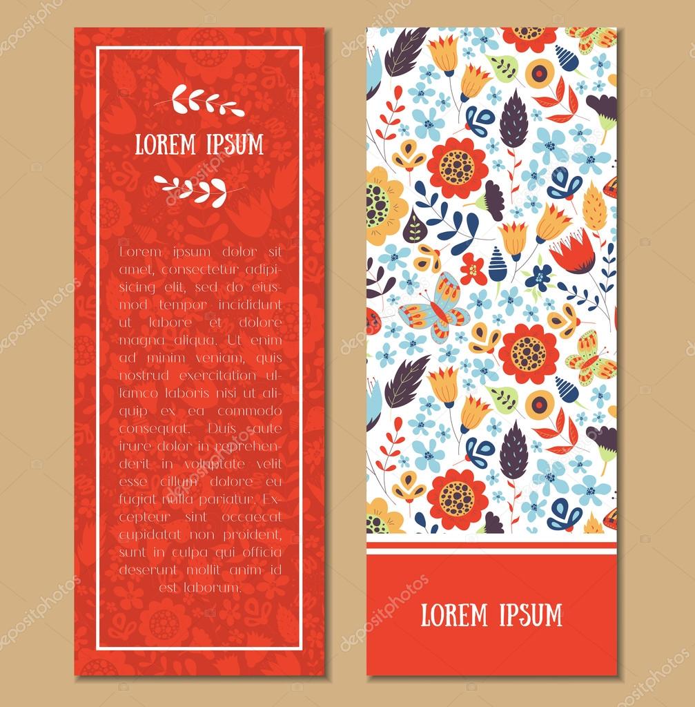 Floral patterned card set