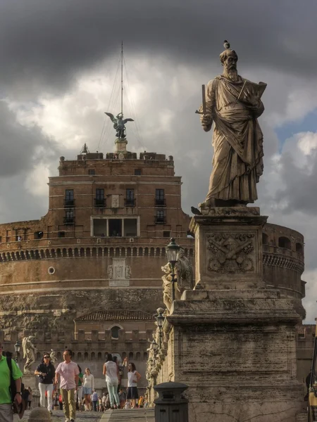 Mausoleum of Roman emperor Hadrian or Castle of the Holy Angel - Parco Adriano, Rome, Italy, — Stock Photo, Image