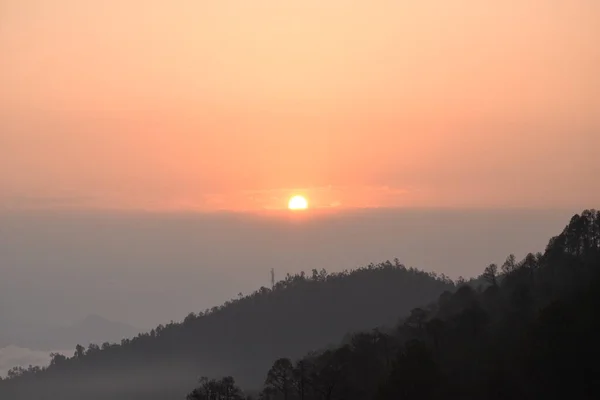 Wschód Słońca Kuasani Uttarakhand Indie — Zdjęcie stockowe
