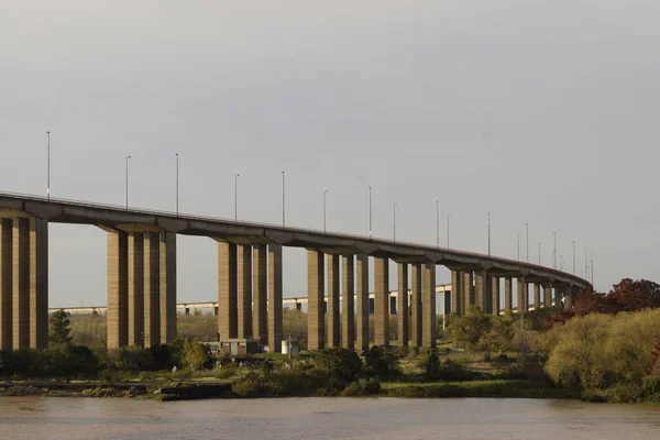 Μοτίβο Πυλώνων Της Γέφυρας Zarate Brazo Largo Argentina — Φωτογραφία Αρχείου