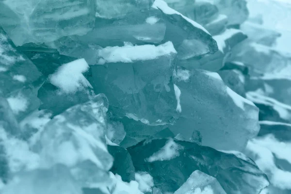 A wall of ice. Winter landscape. Ice blocks. Winter