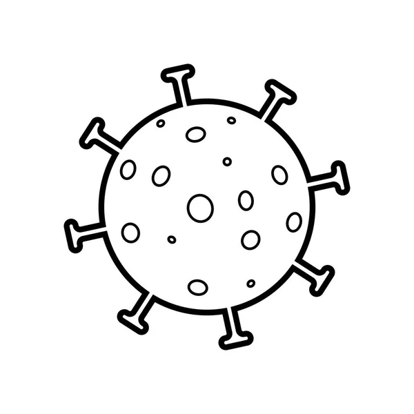 Icono Negro Coronavirus Sobre Fondo Blanco Vector — Archivo Imágenes Vectoriales