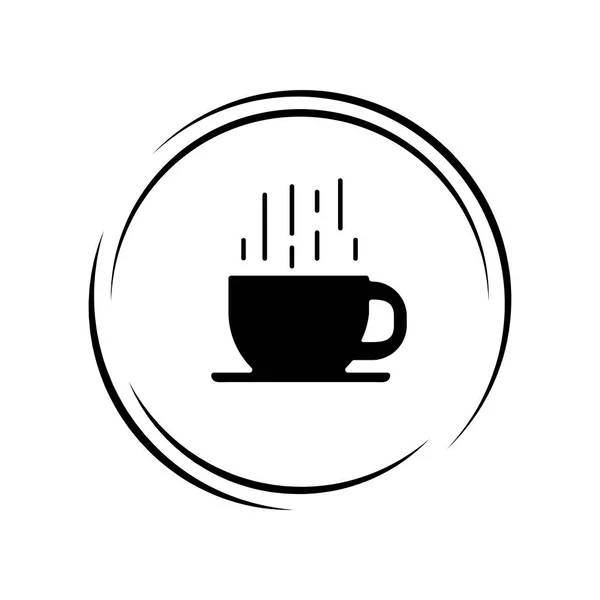 Egy Csésze Forró Kávét Vagy Teát Fehér Alapon Kávézó Ikon — Stock Vector