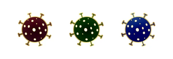 Coronavirus Icon Different Colors Virus Covid — Stock Vector