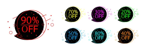 Discounts Different Percentages Different Colors Sale Special Offers Discount — Stock Vector