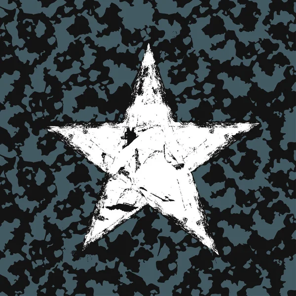 Big Military Contaminated Star Background Camouflage — Stock Vector