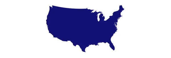Carte Amérique Bleu Sur Fond Blanc Espace Pour Texte — Image vectorielle