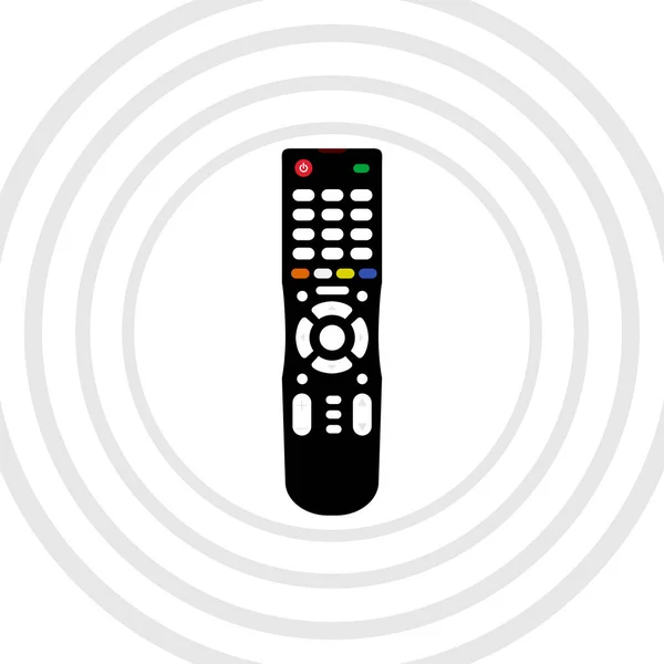 Τηλεχειριστήριο Μαύρα Κουμπιά Τηλεόρασης Λευκό Φόντο — Διανυσματικό Αρχείο