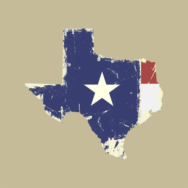 Carte Texas Avec Drapeau Sur Fond Clair — Image vectorielle