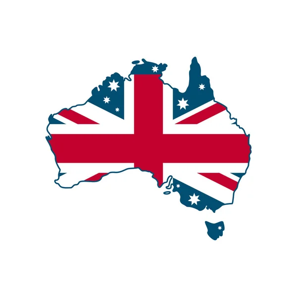 Mapa Bandera Australia Signo Logotipo Sobre Fondo Blanco — Archivo Imágenes Vectoriales