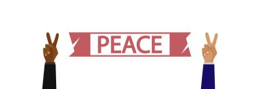 Barış işareti gösteren iki el havaya kaldırıldı..