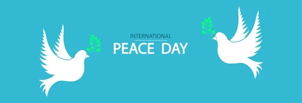 平和の象徴を二つの鳩 国際平和の日のお風呂 — ストックベクタ