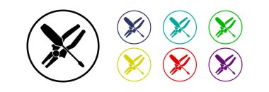 Değişik renkte rüzgar tornavida, simge. 