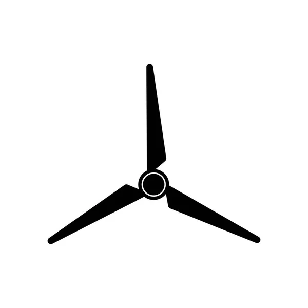 Windmill Eco Wind Energy Black Icon White Background — Stock Vector