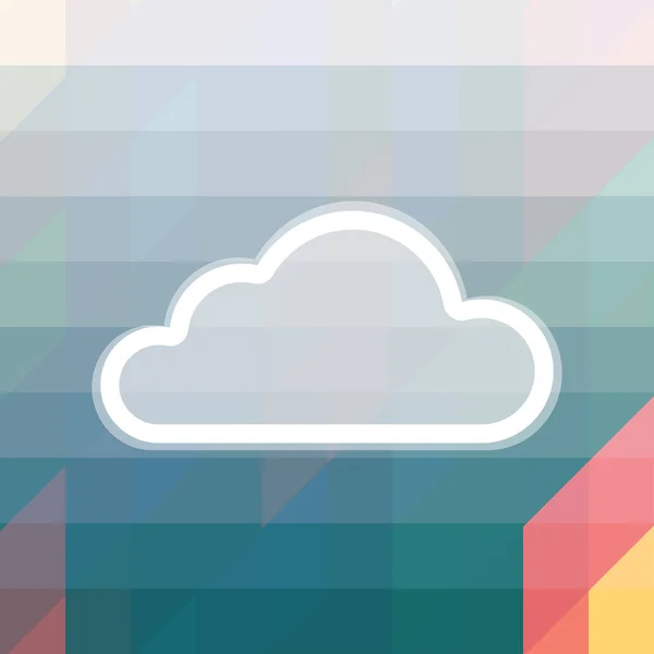 Σύννεφο Λευκό Περίγραμμα Εικονίδιο Έγχρωμο Φόντο — Διανυσματικό Αρχείο