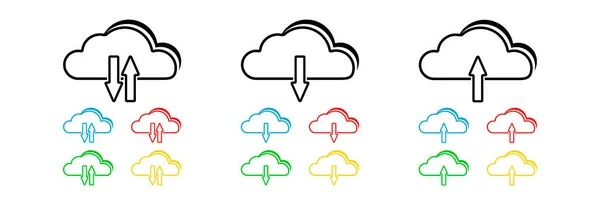 Cloud Arrow Different Colors Set Stylish Icons Vector Web Icons — Stock Vector