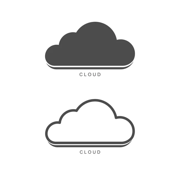 Εικονίδιο Νέφους Λευκό Φόντο Περίγραμμα Cloud Για Σχεδιασμό Ιστοσελίδων — Διανυσματικό Αρχείο
