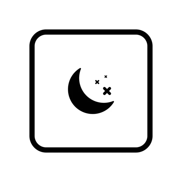 Luna Con Stelle Icona Sfondo Bianco Icona Web Design Vettore — Vettoriale Stock