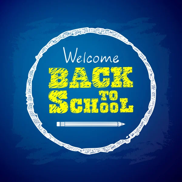 Blue School Board Inscription Welcome Back School Start School — Stock Vector