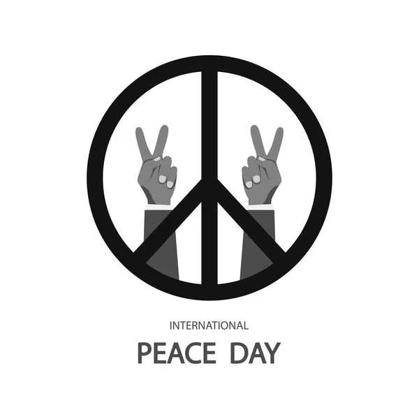 Kéz Béke Szimbólum Kéz Gesztus Béke Ikon Fekete — Stock Vector