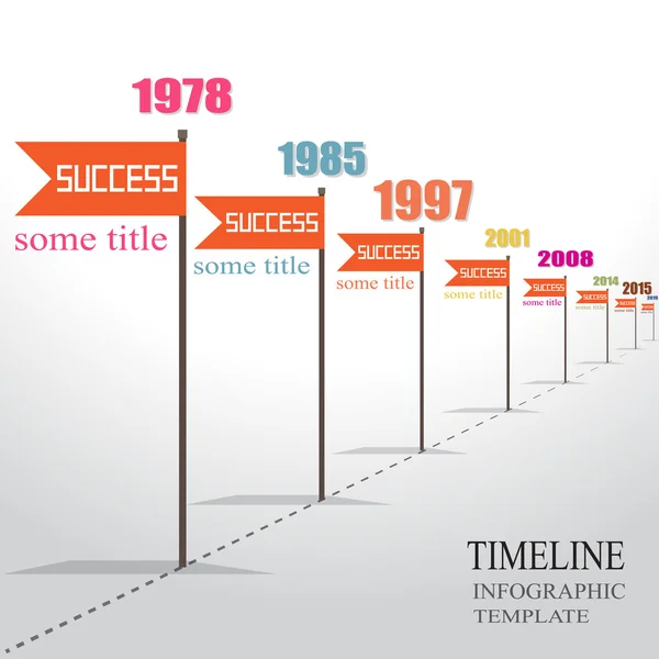 Plantilla de línea de tiempo de infografía con punteros . — Archivo Imágenes Vectoriales