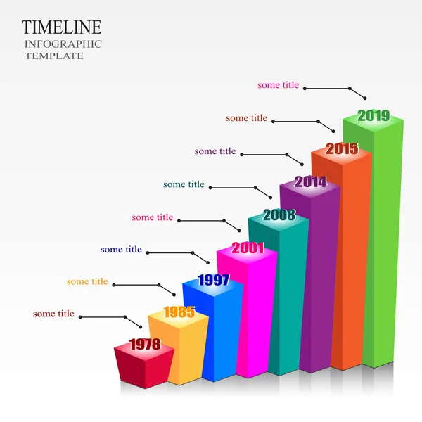 Modelo de linha do tempo de infográfico vetorial com ponteiros . — Vetor de Stock